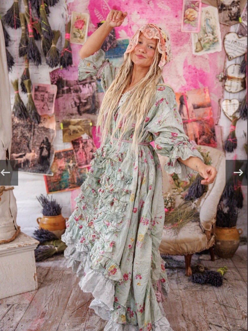 Magnolia Pearl Amadeus Floral Ruffle Maxi Dress NEW!